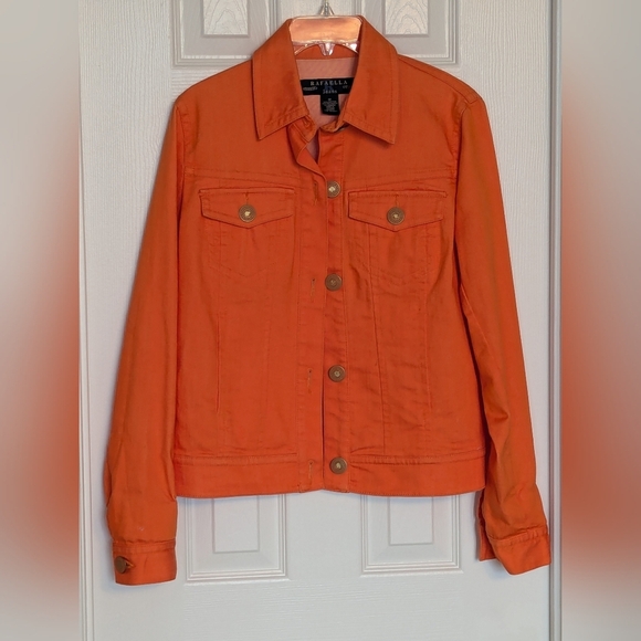 Rafaella Women's (Size 12) Orange Denim Jean Jacket - Picture 3 of 13